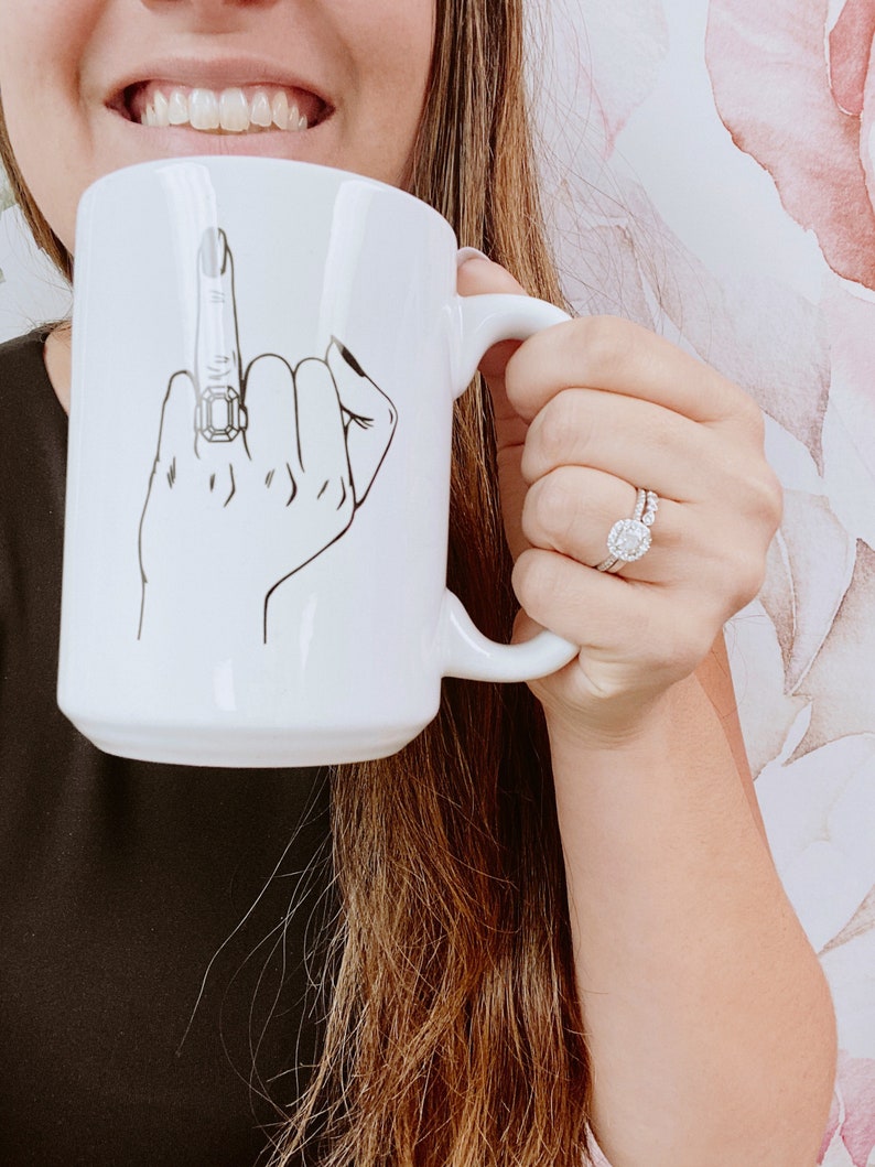 Wedding ring finger mug- bride mug- future mrs mugs- engagement gift idea- wifey mug- engaged af mug- wedding day gift ideas