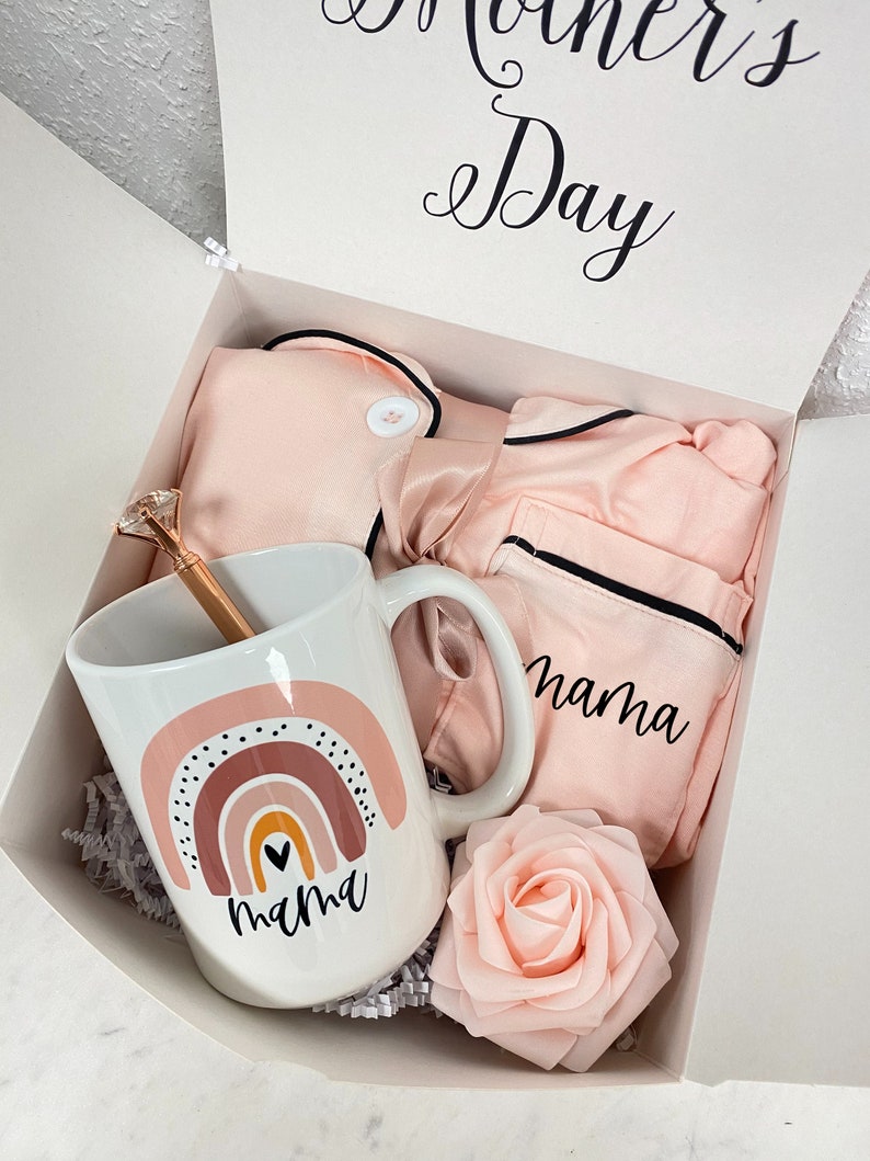 Rainbow mama mug Mommy pajama gift box set- new mom mothers day gift idea- baby shower gift idea- baby announcement pregnancy idea for mom