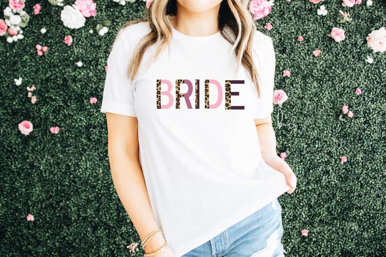 Leopard cheetah print bridesmaid shirts- bachelorette party tee- brides babes bride tribe squad- bridal party shirts- gifts for proposal box