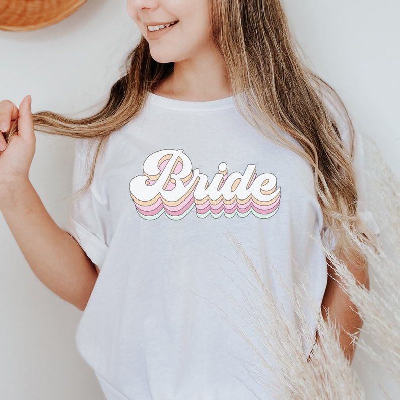 Retro bride bridesmaid shirts- bachelorette party shirts- brides babes bride tribe squad- bridal party shirts- gifts for bridesmaid proposal