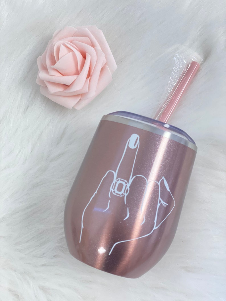 Bride stainless steel tumbler- wedding ring finger wine tumbler- future mrs bachelorette weekend wine tumbler - engagement gift for bride -