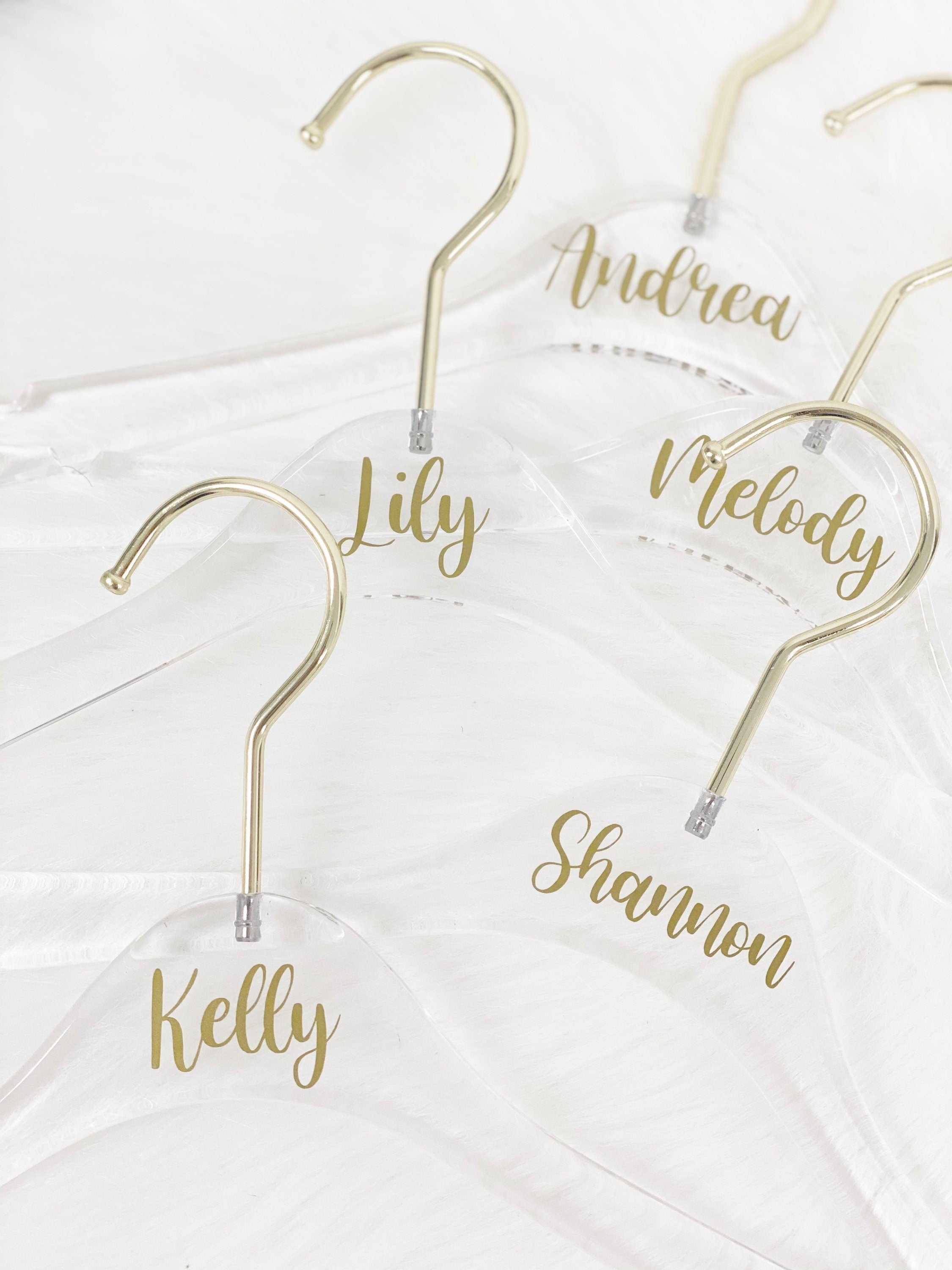 Bridesmaid clear hangers - personalized bride hanger- custom hanger gift for bridal party- bridesmaid gift ideas- hangers with names