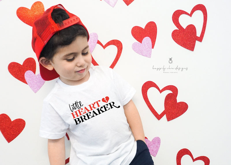 Little heartbreaker t-shirt for kids - valentines child shirt - cute funny sweetheart heart breaker baby tee- youth valentines day shirts