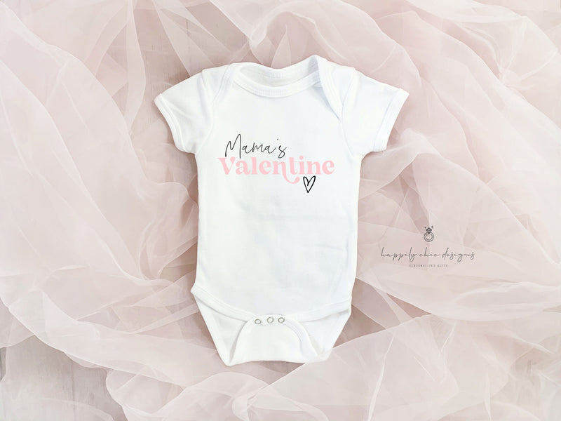 Mama's valentine baby bodysuit valentines day t-shirt idea for kids -cute funny sweetheart heart breaker baby tee- youth valentines day