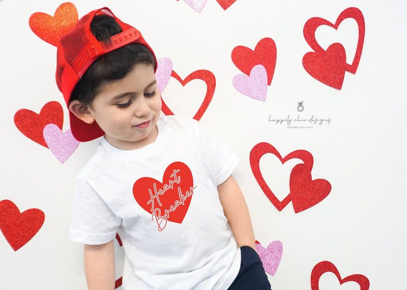 Little heartbreaker t-shirt for kids - valentines child shirt - cute funny sweetheart heart breaker baby tee- youth valentines day shirts