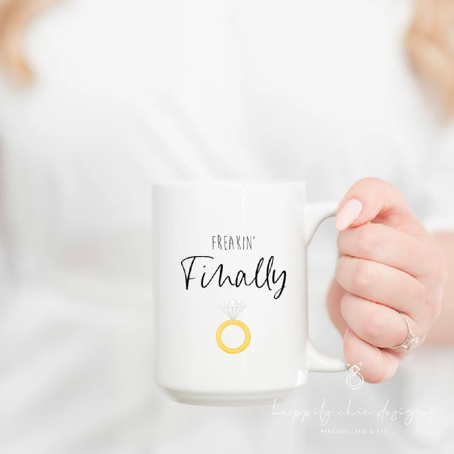 Freakin finally i said yes mug- bride future mrs mug for engaged af engagement mug idea- does this ring wedding bridal gift mr mrs wifey