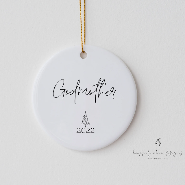 Godmother ornament - godparents godfather ornament gift for baptism godmother proposal box gift idea for madrina ornaments baby name