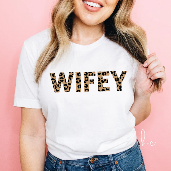 Wifey shirt - (cheetah print) bride shirts - engagement gift idea- wedding day honeymoon shirt- gift for bride to be- future Mrs t-shirt for newlyweds- wife