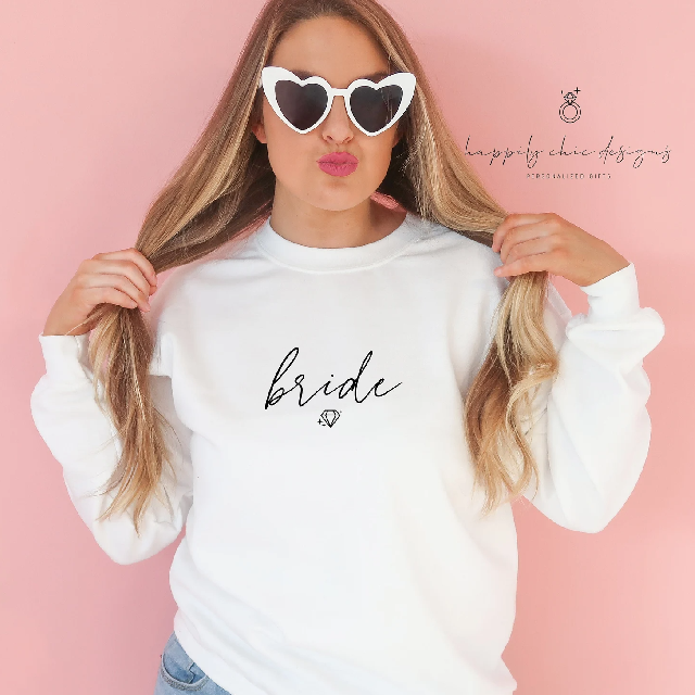 Mrs wifey sweater- bride sweaters- personalized future mrs wifey sweaters- engagement gift for bride to be bachelorette gildan bride tee