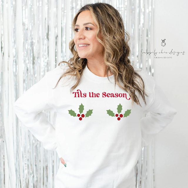 Tits the season santas favorite HO T-shirt ugly sweater - funny christmas saying shirt- gift for co-worker gift for her holiday party outfit