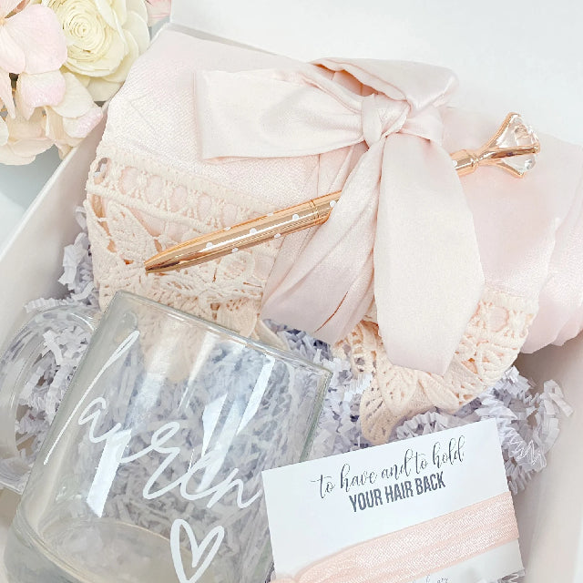 Bridesmaid proposal gift box- personalized bridesmaid champagne flutes- bridesmaid silk robe - bridal party robes - will you be my box