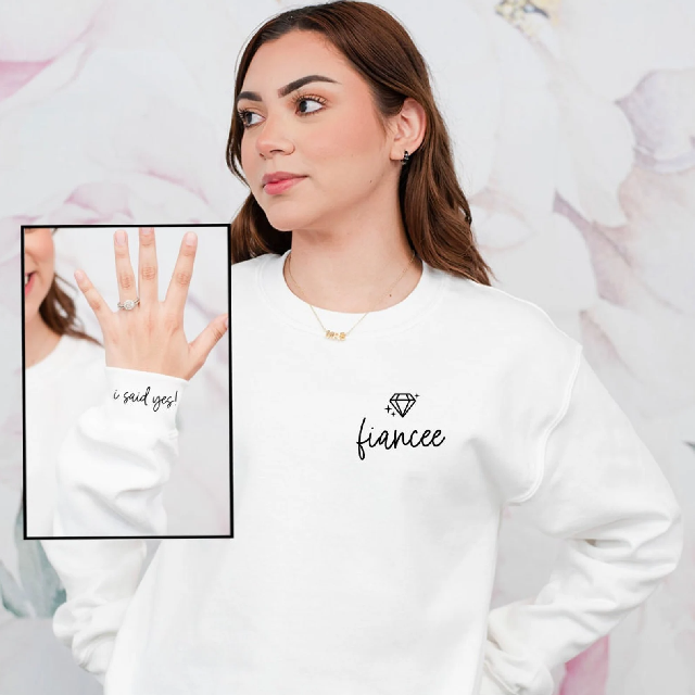 Fiancee wifey sweater- i said yes bride sweaters- personalized future mrs pull over engagement gift for bride to be engaged af gildan