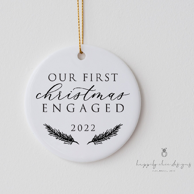 Our first christmas engaged ornament ceramic mr and mrs keepsake Newlyweds bride groom wifey and husband ornament wedding day couples year